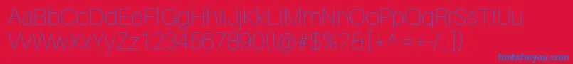 Czcionka AileronUltralight – niebieskie czcionki na czerwonym tle