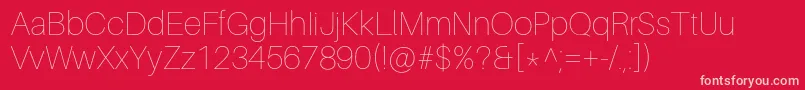 AileronUltralight-Schriftart – Rosa Schriften auf rotem Hintergrund