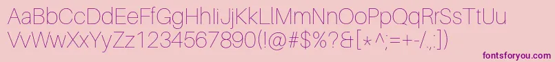 AileronUltralight Font – Purple Fonts on Pink Background