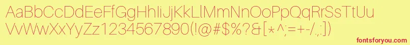 AileronUltralight Font – Red Fonts on Yellow Background