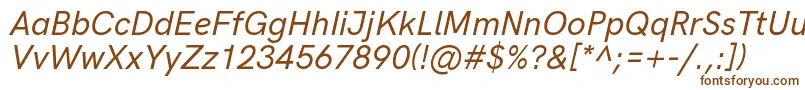 HkgroteskMediumitalic Font – Brown Fonts on White Background