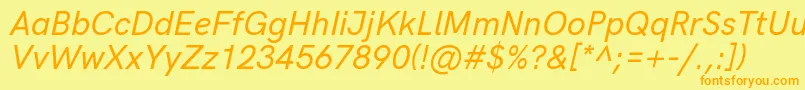 HkgroteskMediumitalic Font – Orange Fonts on Yellow Background