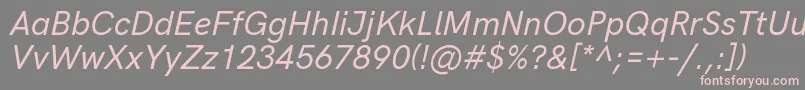 HkgroteskMediumitalic Font – Pink Fonts on Gray Background