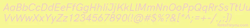 HkgroteskMediumitalic Font – Pink Fonts on Yellow Background