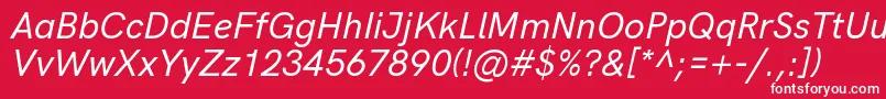 HkgroteskMediumitalic Font – White Fonts on Red Background