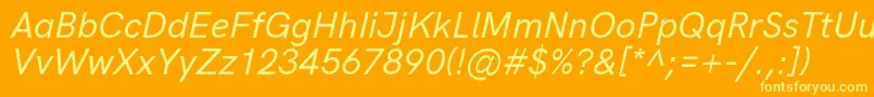 HkgroteskMediumitalic Font – Yellow Fonts on Orange Background