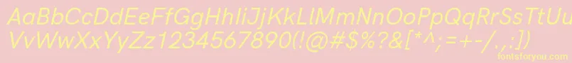 HkgroteskMediumitalic Font – Yellow Fonts on Pink Background