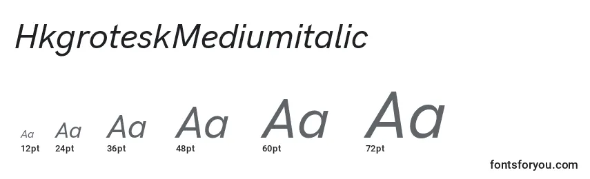 Размеры шрифта HkgroteskMediumitalic