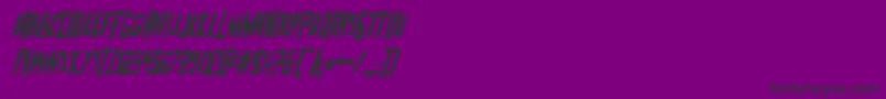 フォントZakensteincondital – 紫の背景に黒い文字