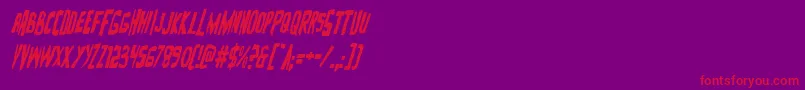 More about Zakensteincondital Font Zakensteincondital Font – Red Fonts on Purple Background