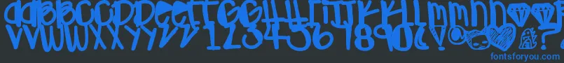 Ohgawd Font – Blue Fonts on Black Background