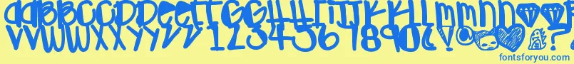 Ohgawd Font – Blue Fonts on Yellow Background