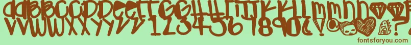 Ohgawd Font – Brown Fonts on Green Background