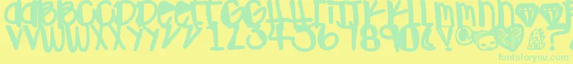 Ohgawd Font – Green Fonts on Yellow Background