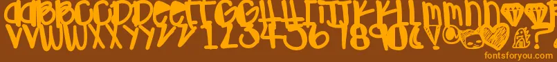 Ohgawd Font – Orange Fonts on Brown Background