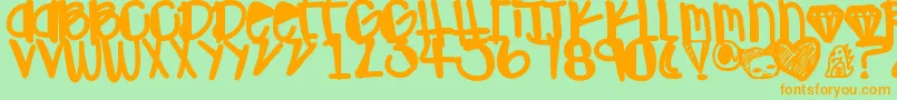 Ohgawd Font – Orange Fonts on Green Background