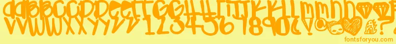 Ohgawd Font – Orange Fonts on Yellow Background