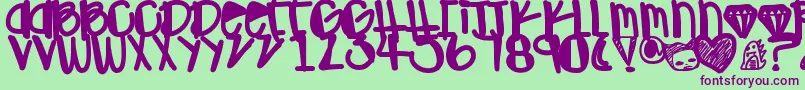 Ohgawd Font – Purple Fonts on Green Background