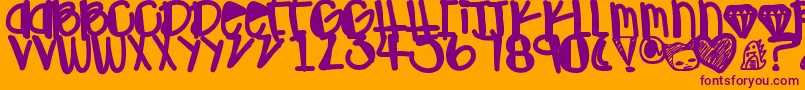 Ohgawd Font – Purple Fonts on Orange Background