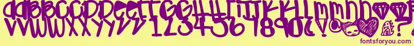 Ohgawd Font – Purple Fonts on Yellow Background