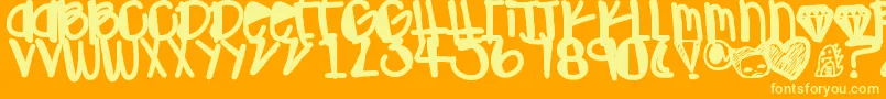 Ohgawd Font – Yellow Fonts on Orange Background