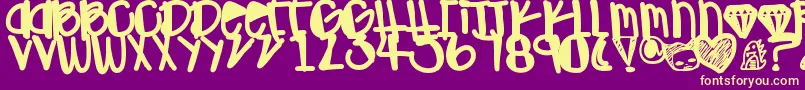 Ohgawd Font – Yellow Fonts on Purple Background