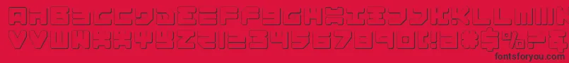 Omega33D Font – Black Fonts on Red Background