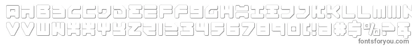 フォントOmega33D – 白い背景に灰色の文字