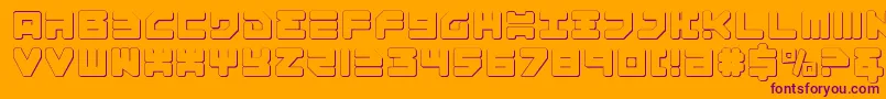 Omega33D Font – Purple Fonts on Orange Background