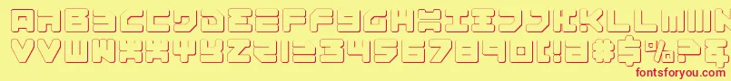 Omega33D Font – Red Fonts on Yellow Background