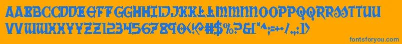 Warpriestcond Font – Blue Fonts on Orange Background