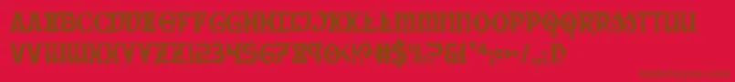 Warpriestcond Font – Brown Fonts on Red Background