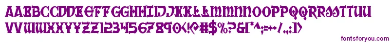 Warpriestcond-Schriftart – Violette Schriften auf weißem Hintergrund