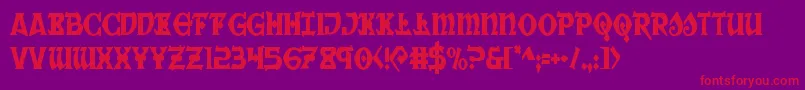 Warpriestcond Font – Red Fonts on Purple Background