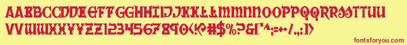 Warpriestcond Font – Red Fonts on Yellow Background