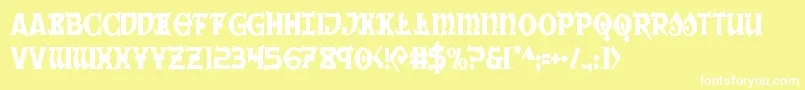 Warpriestcond Font – White Fonts on Yellow Background