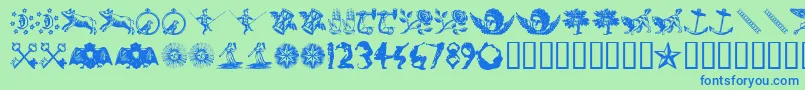 Infid Font – Blue Fonts on Green Background