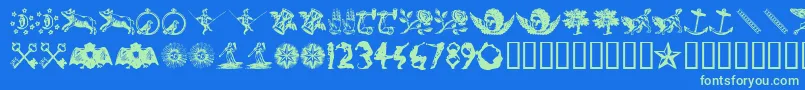 Infid Font – Green Fonts on Blue Background