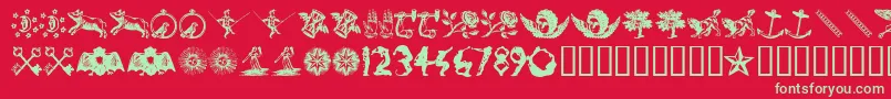 Infid Font – Green Fonts on Red Background