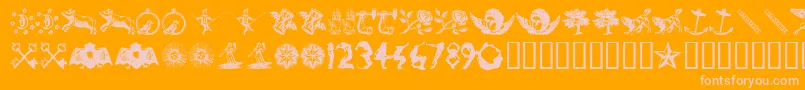 Infid Font – Pink Fonts on Orange Background