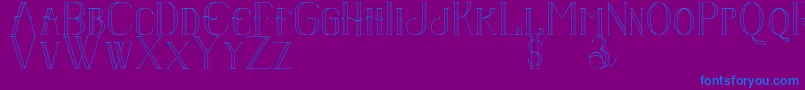 Senandungmalam-fontti – siniset fontit violetilla taustalla