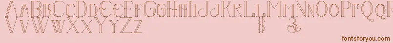 Senandungmalam-fontti – ruskeat fontit vaaleanpunaisella taustalla