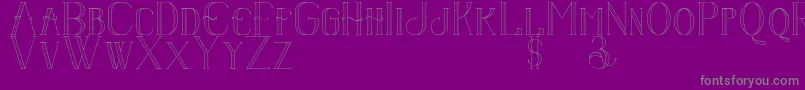 Senandungmalam-Schriftart – Graue Schriften auf violettem Hintergrund