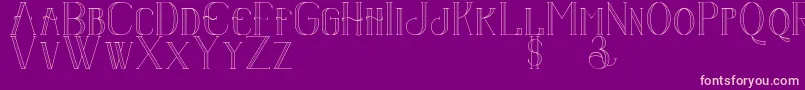 Senandungmalam-fontti – vaaleanpunaiset fontit violetilla taustalla