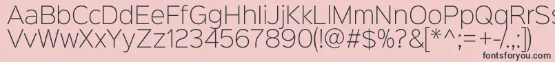 Fonte Sinkinsans200xlight – fontes pretas em um fundo rosa