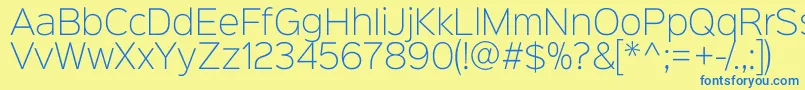 Sinkinsans200xlight Font – Blue Fonts on Yellow Background