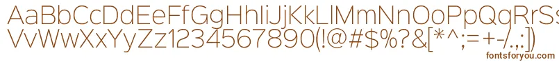 Sinkinsans200xlight Font – Brown Fonts on White Background