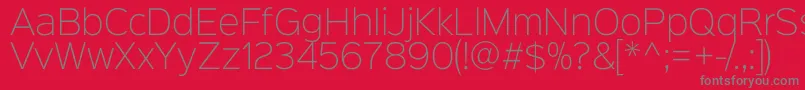 Шрифт Sinkinsans200xlight – серые шрифты на красном фоне