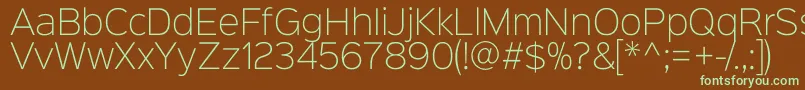 Sinkinsans200xlight Font – Green Fonts on Brown Background