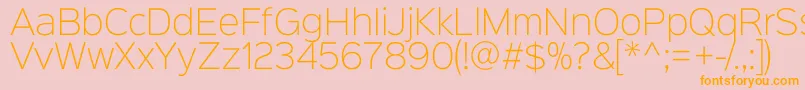 Sinkinsans200xlight-Schriftart – Orangefarbene Schriften auf rosa Hintergrund